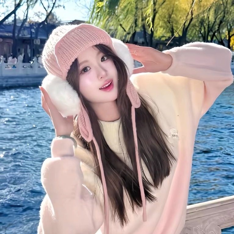 日系可爱2025新款女生冬护耳针织毛线帽子高颜值显脸小保暖雷锋帽,服饰配件/皮带/帽子/围巾,帽子,淘宝优惠券,粉丝福利购,淘宝优惠卷