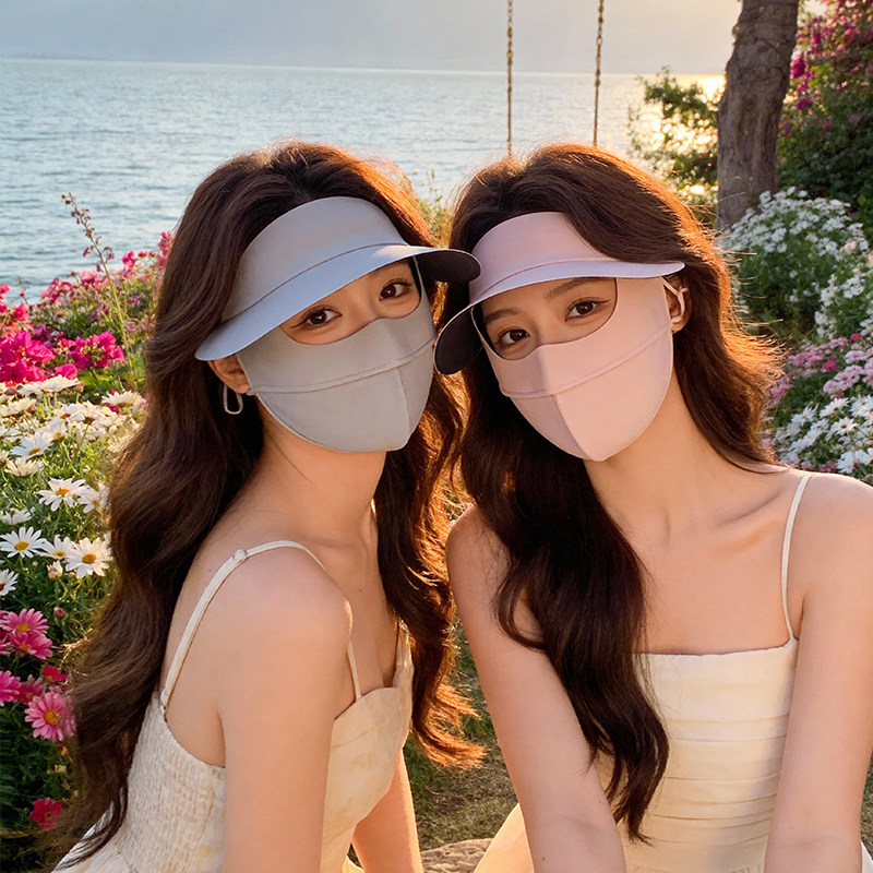 全脸防晒面罩女夏季物理遮阳防紫外线冰丝骑行脸基尼口罩帽子一体,服饰配件/皮带/帽子/围巾,防晒面纱/面罩,淘宝优惠券,粉丝福利购,淘宝优惠卷