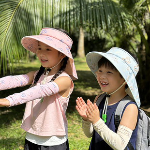 儿童防晒渔夫帽男孩2026新款春夏户外旅游遮阳帽女童防紫外线帽子