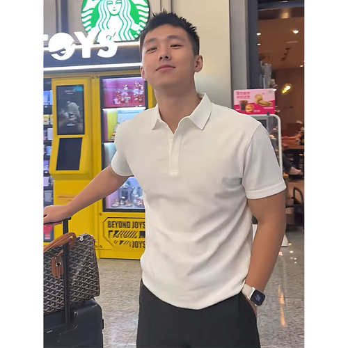 POLO衫男夏季新款商务通勤男装上衣翻领T恤正肩百搭运动短袖