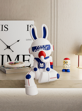 时尚和凉爽的兔子装饰品客厅电视柜入口酒柜装饰孩子的房间坐软装