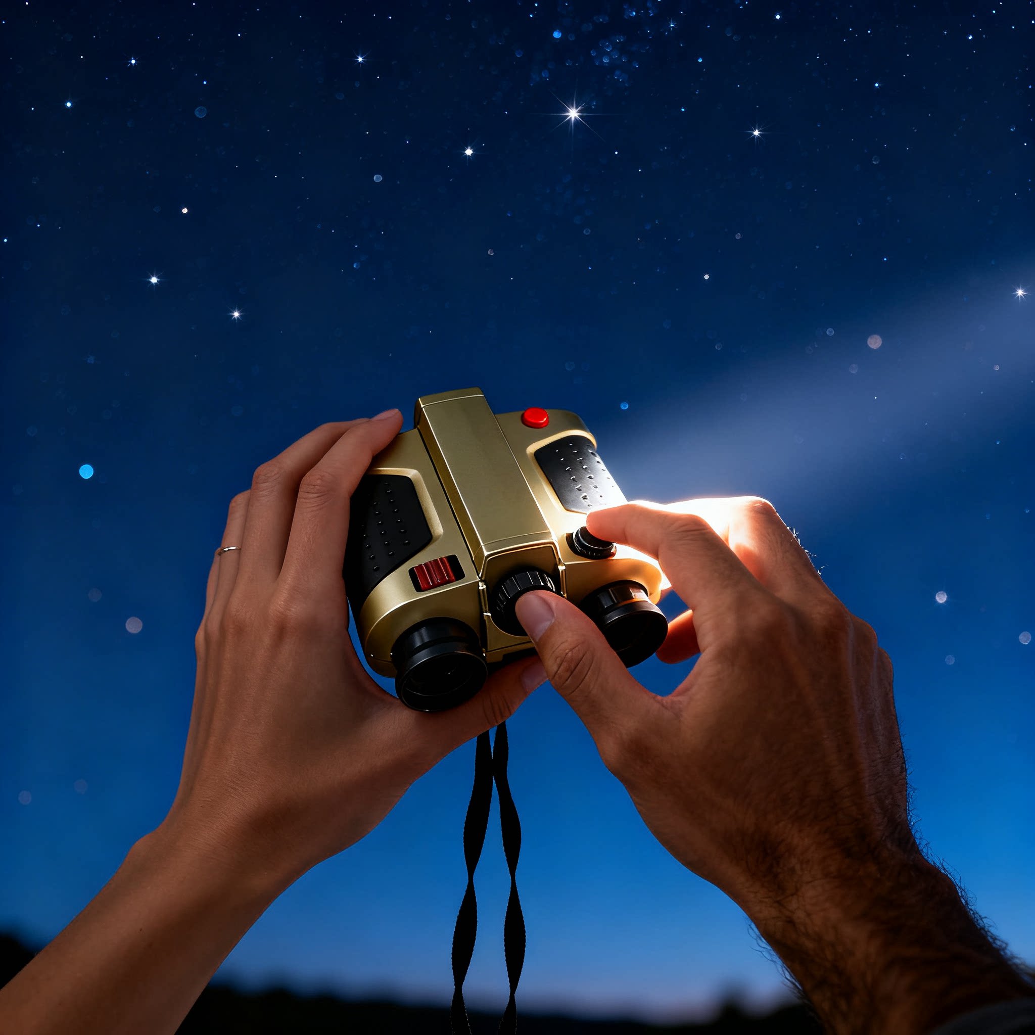 儿童夜视仪4X30双筒望远镜 带灯绿膜night scope 调焦夜视望远镜