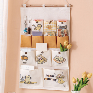 门后收纳挂袋墙挂式收纳袋布艺大容量宿舍床头置物袋杂物储物袋