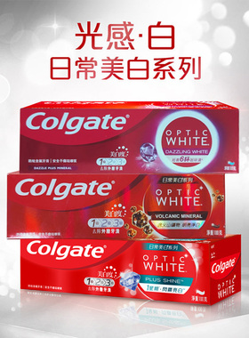 特价高露洁光感白OPTIC WHITE薄荷火山矿物闪钻亮白美白牙膏