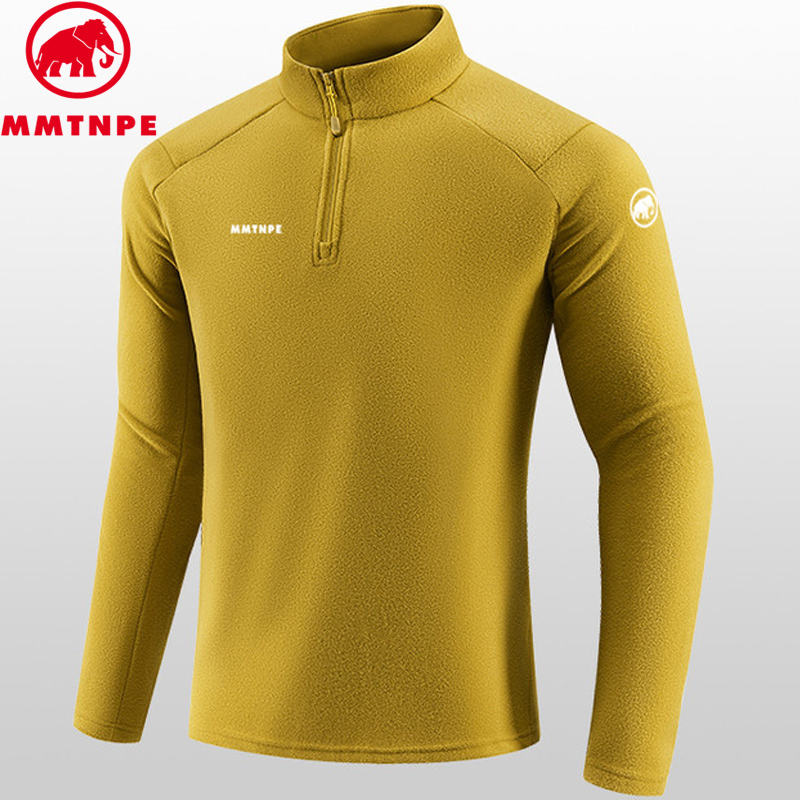 猛犸北极象长袖T恤男士户外运动一体可绒保暖卫衣秋冬新款上衣男