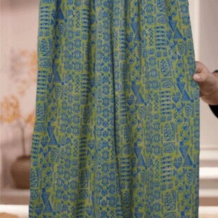 文艺凉感度假直筒阔腿裤 松紧腰时尚 直筒复古民族风休闲裤 2026新款