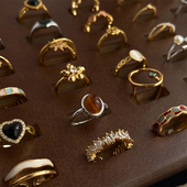 法式 复古风戒指食指戒开口可调节爱心虎眼石莫兰迪高级感指环叠戴