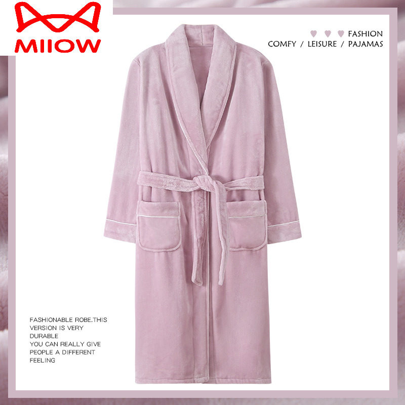 猫人珊瑚绒睡袍女士秋冬睡衣长款法兰绒浴袍加绒加厚冬季冬天,女士内衣/男士内衣/家居服,睡袍/浴袍,淘宝优惠券,粉丝福利购,淘宝优惠卷