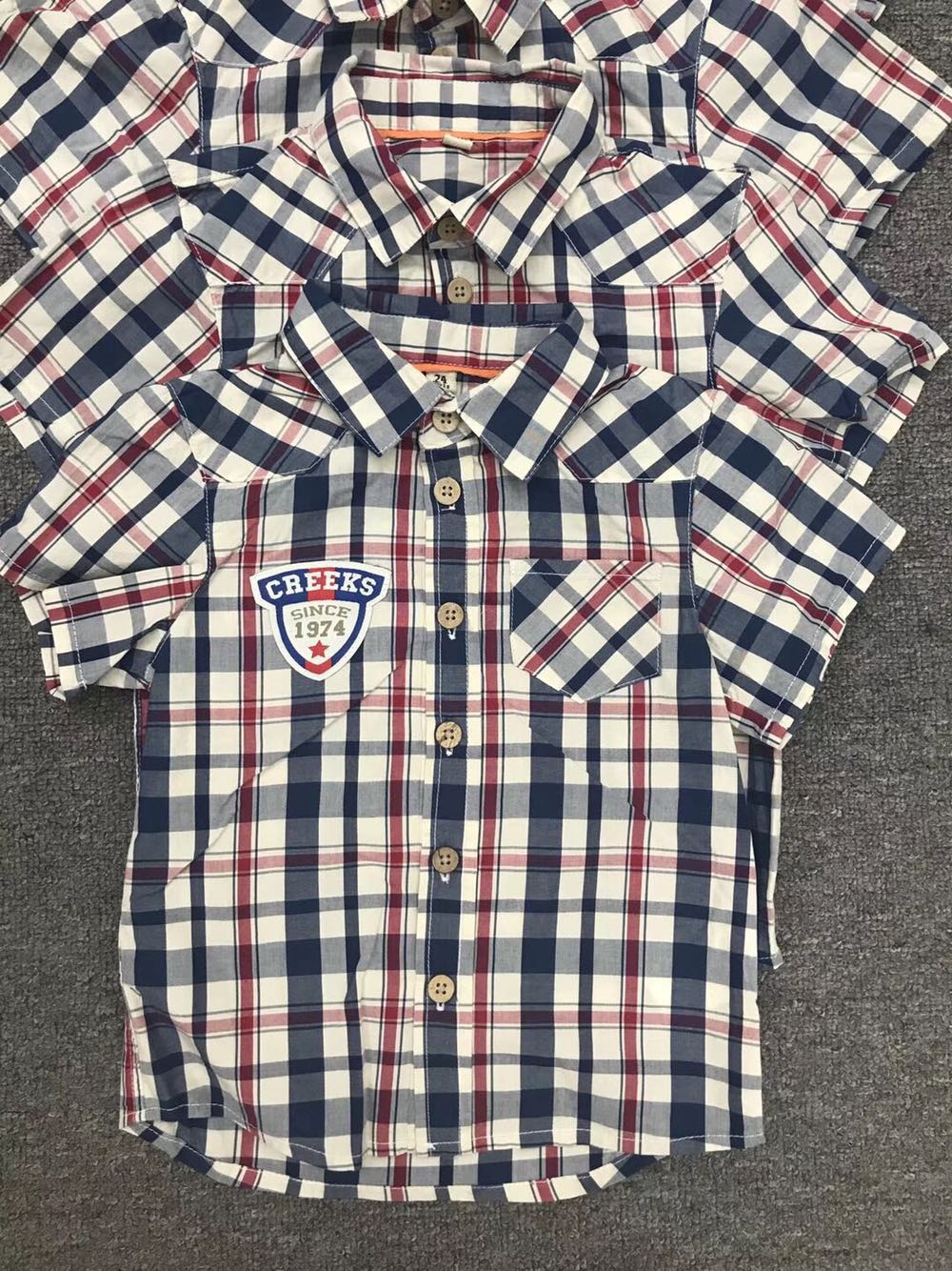 法国男童纯棉短袖衬衫外出服