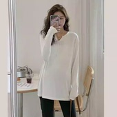 春夏款 薄款 长袖 莫代尔面膜T宽松大码 休闲显瘦 T恤包臀打底衫 孕妇装