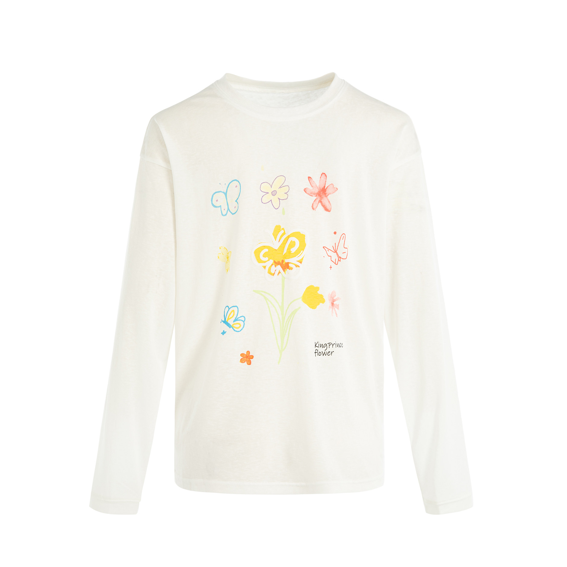King Prince花卉印花图案罩衫宽松休闲T恤女长袖早秋显瘦外穿上衣