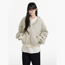 King Prince秋季韩系氛围感宽松条纹开衫连帽卫衣女休闲长袖外套