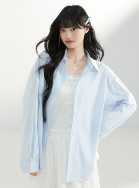 King Prince芝芝桃桃海盐风衬衫女春夏防晒宽松长袖衬衣港味上衣