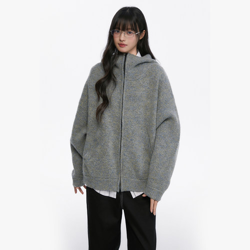 【戚砚笛同款】King Prince学院风针织连帽开衫男女同款加厚外套