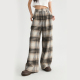 King 子 阔腿宽松休闲直筒裤 Prince羊毛毛呢格子裤 女秋冬2025新款