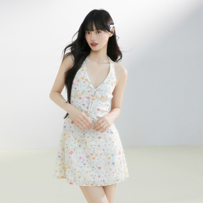 King Prince法式小碎花裙连衣裙2026新款女高级感无袖挂脖吊带裙