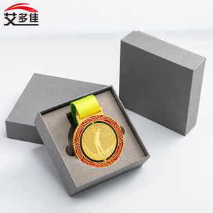 2024新款金属奖牌挂牌足球篮球羽毛球跑步比赛运动会颁奖金银铜奖