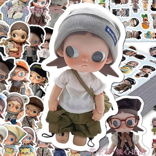 154张泡泡玛特zsiga贴纸可爱潮流装饰手机壳桌面手账diy防水贴画