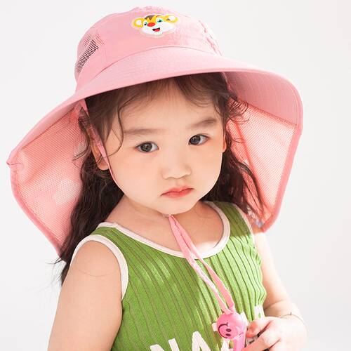 儿童遮阳帽新款防紫外线防晒帽男女童宝宝渔夫帽夏季薄款太阳帽
