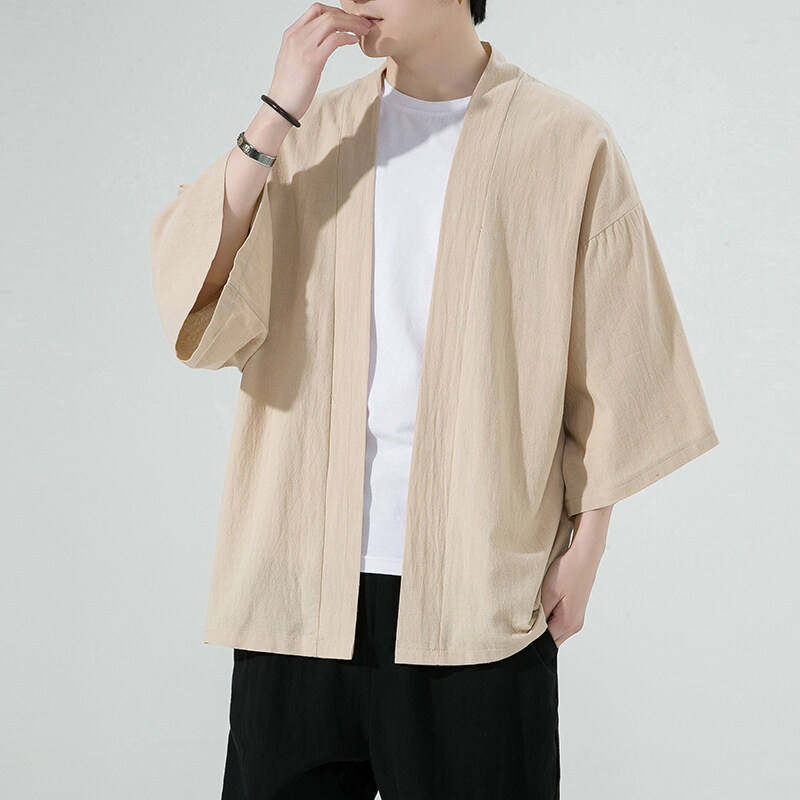 中国风风衣男开衫七分袖道袍夏季薄款棉麻防晒服外套中式复古汉服