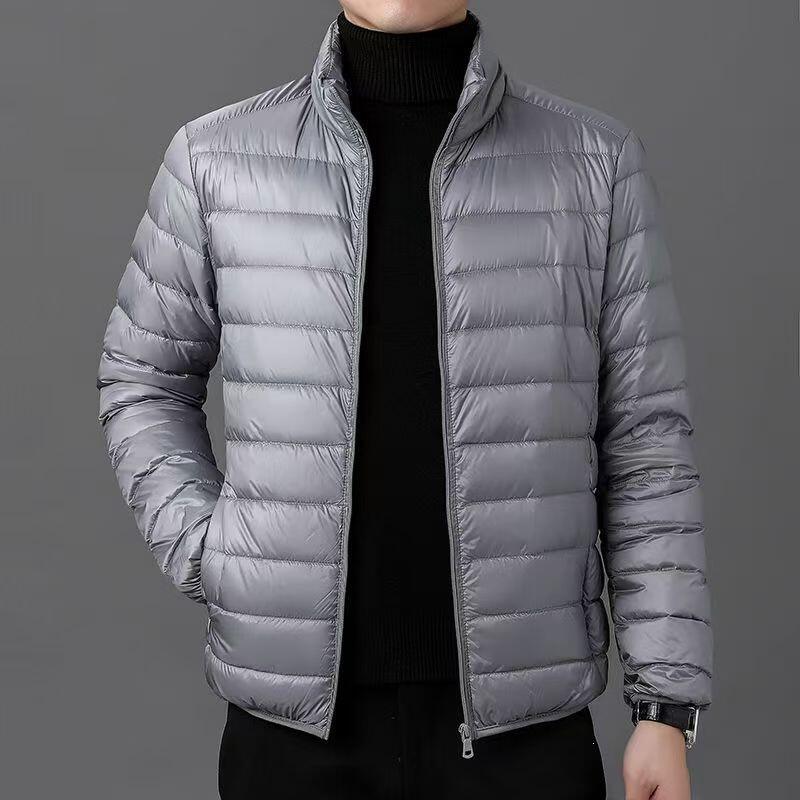 反季轻薄羽绒棉服立领大码修身薄款轻便青年短外套男流行男潮