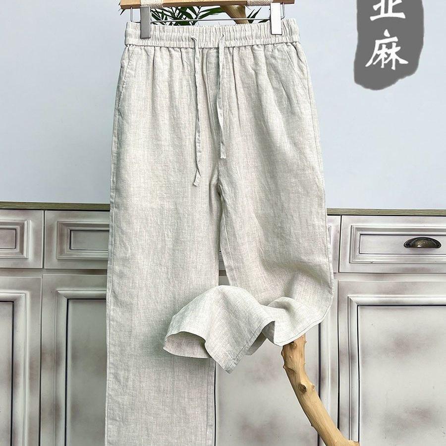 中国风裤子男夏季薄款休闲裤棉麻图片