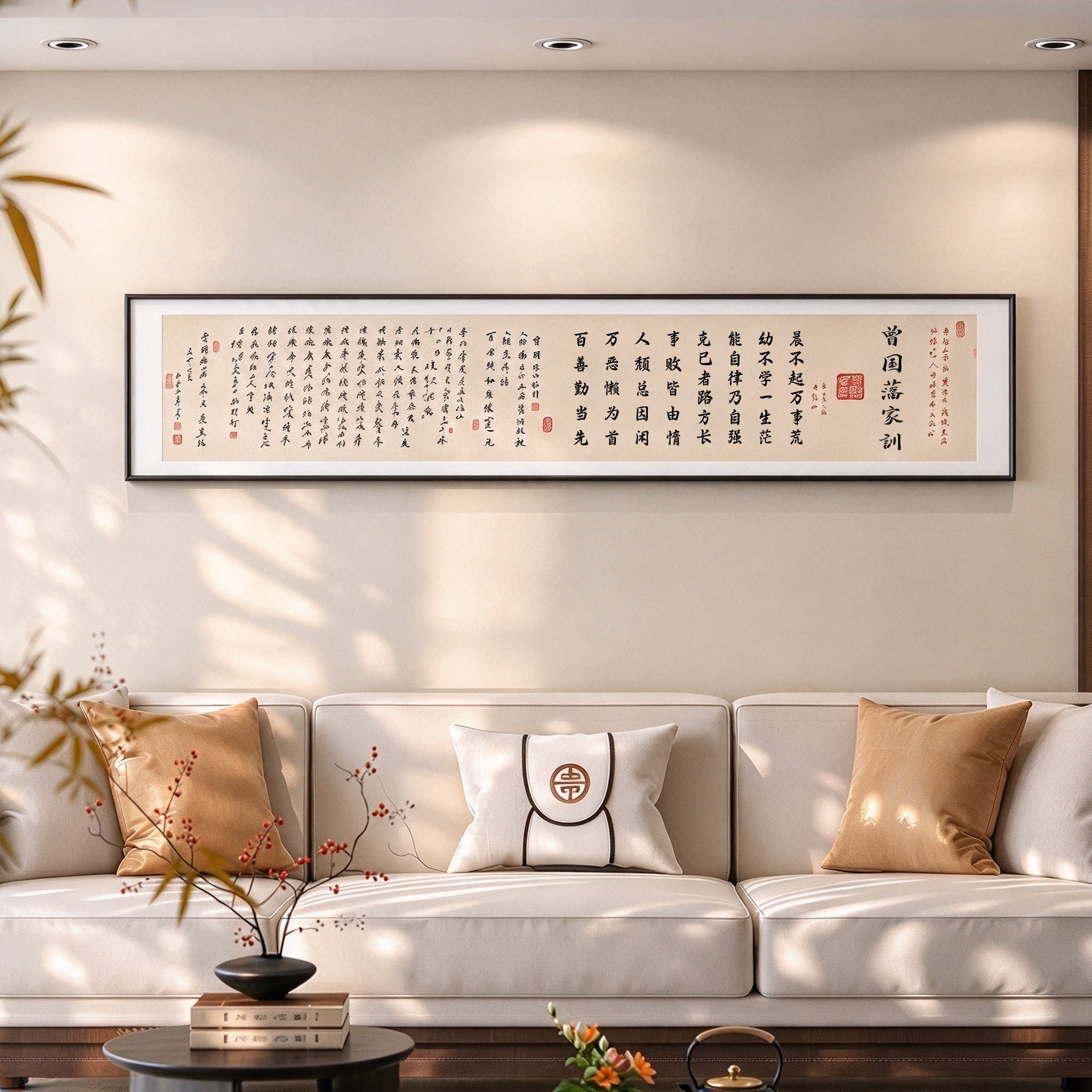 曾国藩家训客厅书房装饰画新中式六戒五勤挂画书法字画励志壁画