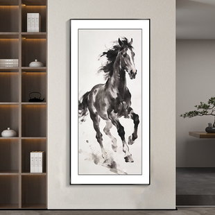 马到成功水墨办公室书法励志牌匾挂画客厅书房大气沙发背景墙壁画