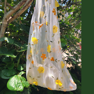 千叶鹿自制 原创手上的四季少女chic小花网纱透明装饰手提包袋女