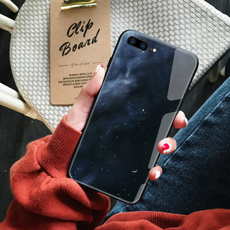 iphone8plus手机壳se2苹果7玻璃套6s个性创意iphone12男女款7/8P冷淡风钢化镜面新款简约ins风超火抖音六七