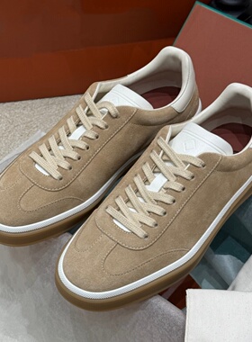 2026新款lp德训鞋男女同款休闲板鞋复古真皮运动系带老钱风小白鞋