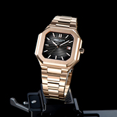 方形男士 全自动机械表夜光商务钢带手表黑盘腕表山峰4系列RGA2015