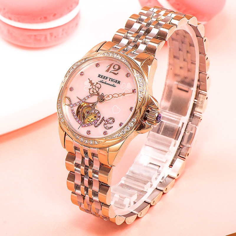 瑞夫泰格正品机械表女士手表全自动简约气质防水钢带指针 RGA1583