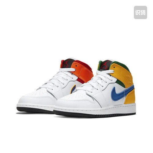 Air Jordan 1 板鞋 运动休闲鞋 黄绿红鸳鸯554725-128山东ls仓
