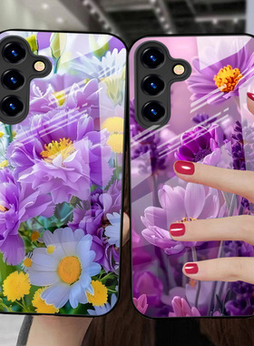 A56SamsungS25ultra适用S26plus三星S24FE手机壳23花22+21加20u玻璃53玫瑰55女54外case超好看17高级感16电话