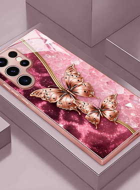SamsungS24ultra适用S23三星S25FE手机壳22+21加20u玻璃A56蝴蝶55女54男53case52cute超好看phone17可爱16cat