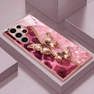 SamsungS24ultra适用S23三星S25FE手机壳22+21加20u玻璃A56蝴蝶55女54男53case52cute超好看phone17可爱16cat