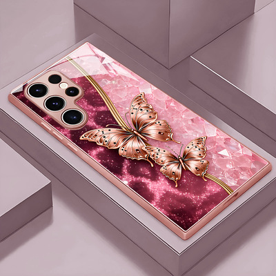 SamsungS24ultra适用S23三星S25FE手机壳22+21加20u玻璃A56蝴蝶55女54男53case52cute超好看phone17可爱16cat