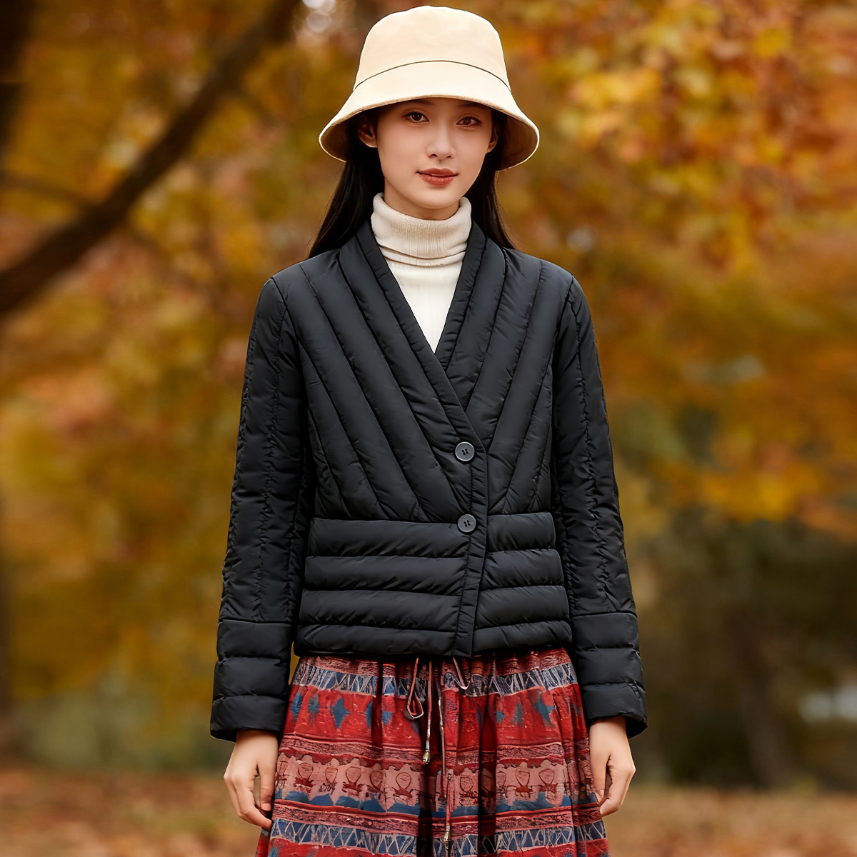 轻薄排骨羽绒服女款2025新款冬季