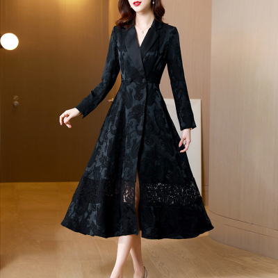 提花风衣外套女装大衣