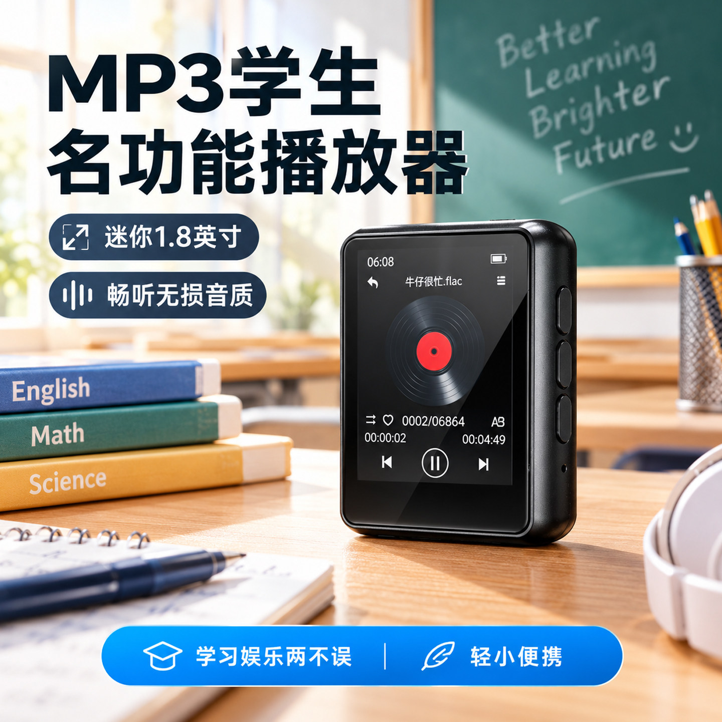 锐族mp3mp4随身听学生版初高中生英语听力专用蓝牙音乐播放器听歌