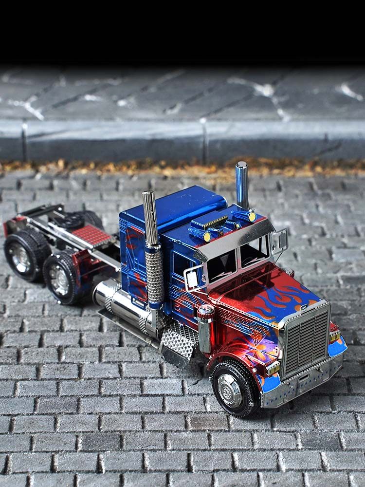 爱拼 3d全金属不锈钢模型diy立体拼图福莱纳长鼻卡车头擎天柱原车