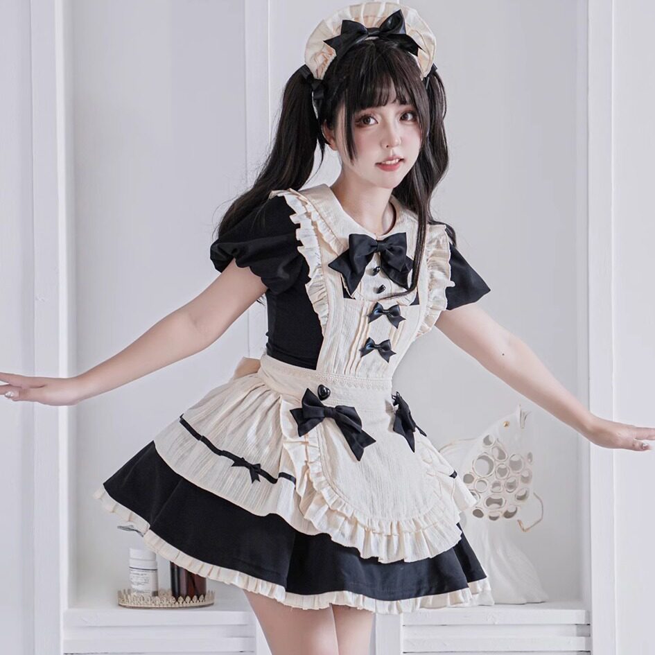 【现货】小女仆山楂浆果原创万圣节古早女仆裙优雅套装狗短蓬蓬裙