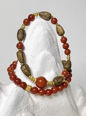 中式国风手链天然奇楠沉香随形南红玛瑙手串女转运珠原创定制礼物