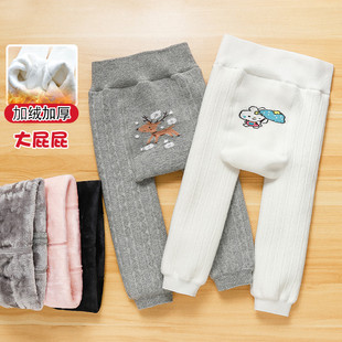 儿童连体袜 冬季 婴儿九分袜秋冬款 宝宝纯棉大PP加绒加厚女童打底裤