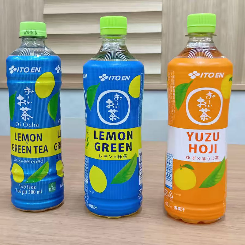 日本进口伊藤园Itoen饮料柚子味烘焙茶/柠檬味绿茶休闲茶饮600ml