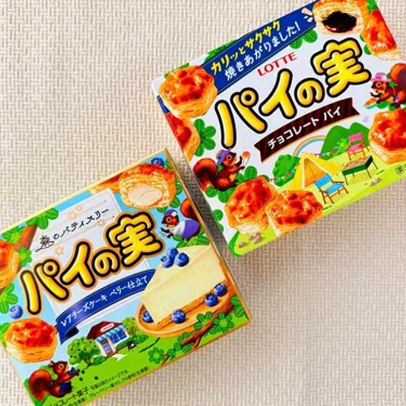 日本进口乐天Lotte泡芙千层酥芝士蓝莓味草莓味泡芙酥盒装