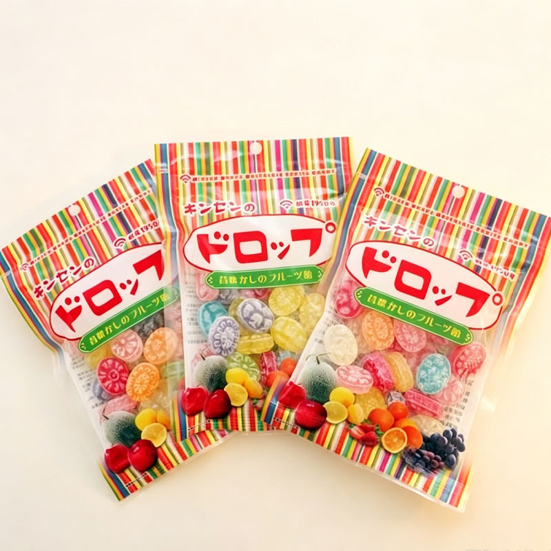 日本进口金扇茶玉黑糖味/动物乐园糖果可爱卡通糖果花生糖