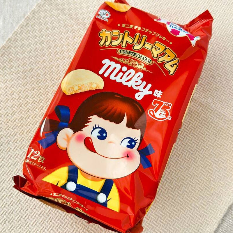 日本进口不二家Fujiya饼干炼乳味乡村曲奇独立装休闲饼干120g
