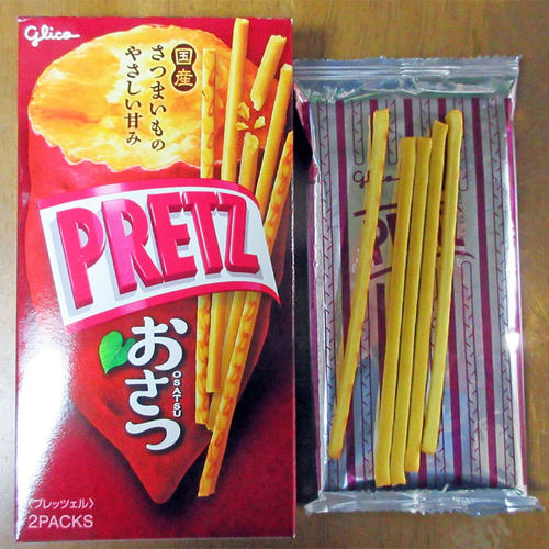推荐！日本Glico固力果格力高PRETZ百力滋红薯味黄油味饼干棒25g